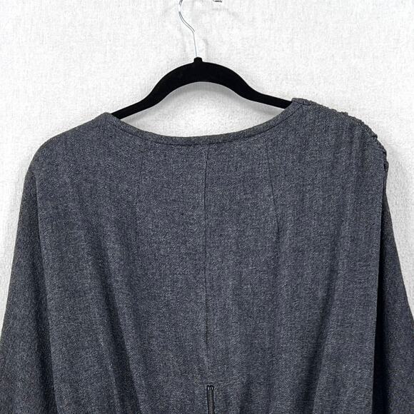 RACHEL COMEY Frances Top Womens 2 Navy Clarion Textured Wrap Long Sleeve Blouse - Picture 7 of 16